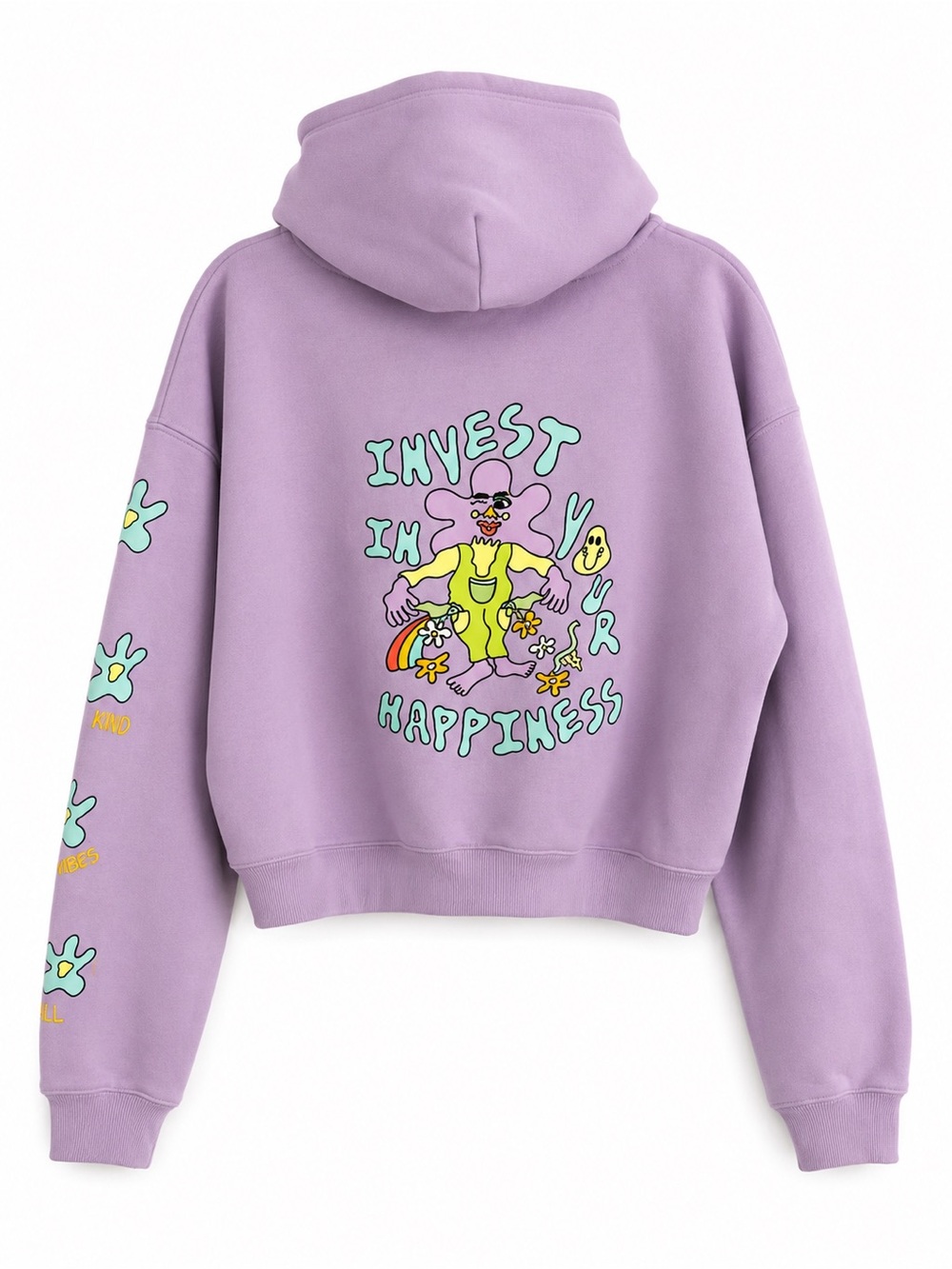 Call It Spring Lavender "Invest in Your Happiness" Graphic Fleece Hoodie XL